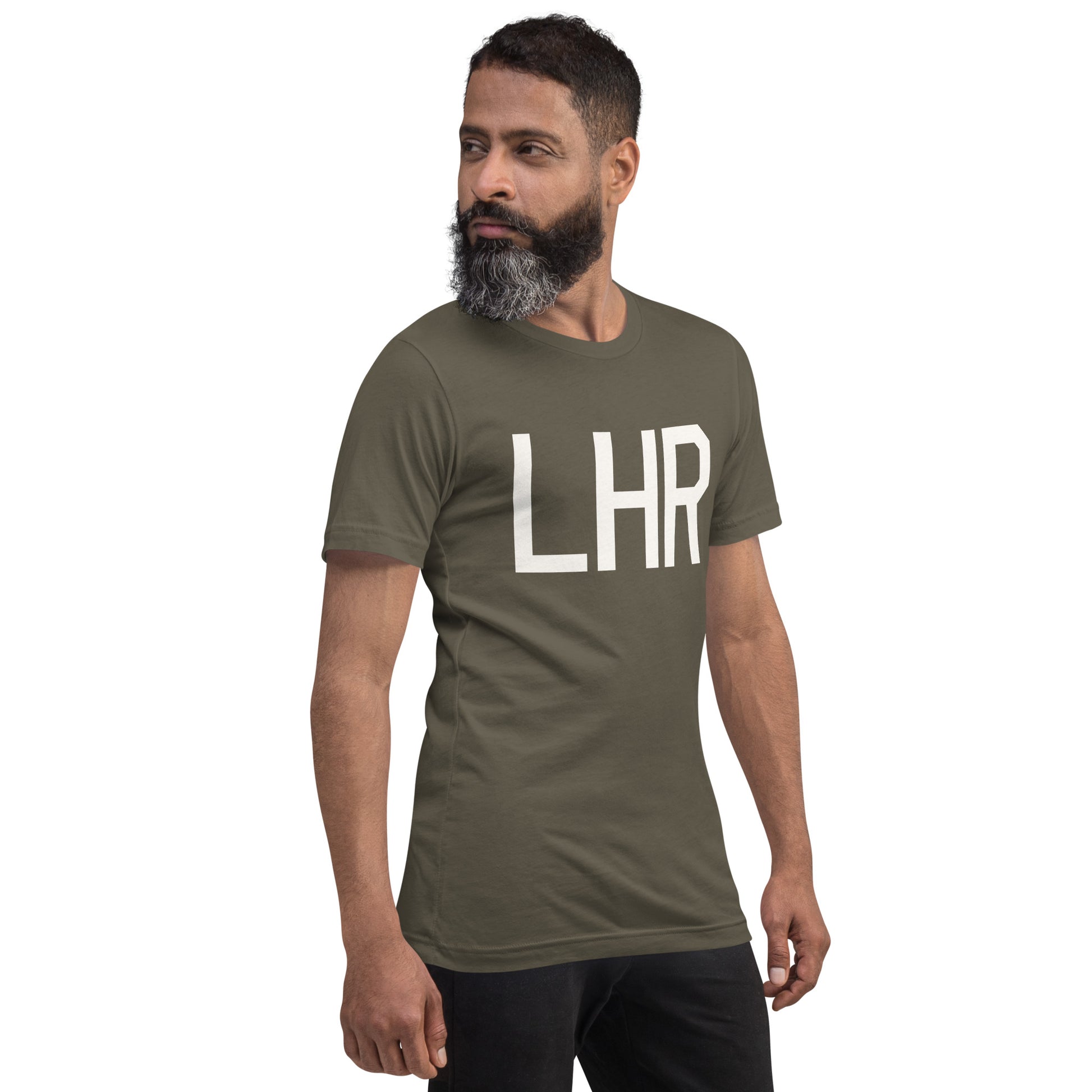 Airport Code T-Shirt - White Graphic • LHR London • YHM Designs - Image 06