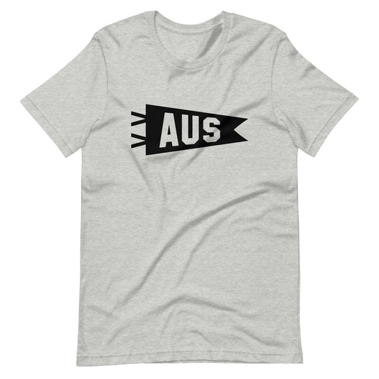 Airport Code T-Shirt - Black Graphic • AUS Austin • YHM Designs - Image 01