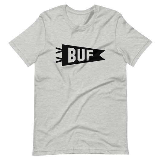 Airport Code T-Shirt - Black Graphic • BUF Buffalo • YHM Designs - Image 01