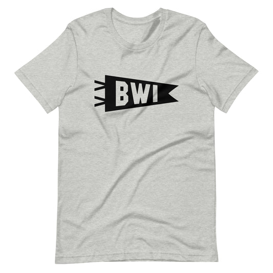 Airport Code T-Shirt - Black Graphic • BWI Baltimore • YHM Designs - Image 01