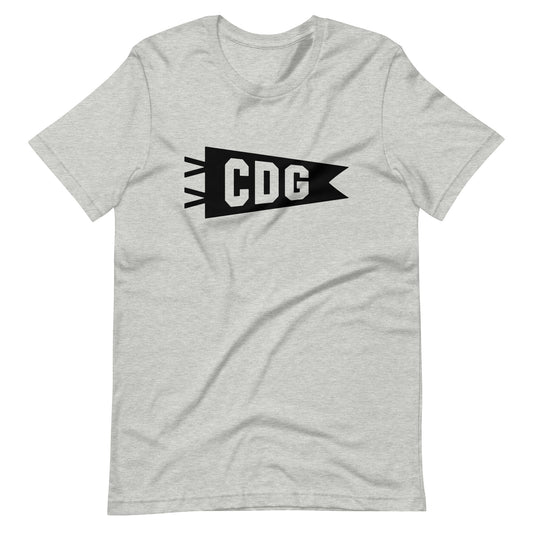 Airport Code T-Shirt - Black Graphic • CDG Paris • YHM Designs - Image 01