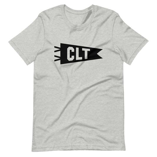 Airport Code T-Shirt - Black Graphic • CLT Charlotte • YHM Designs - Image 01