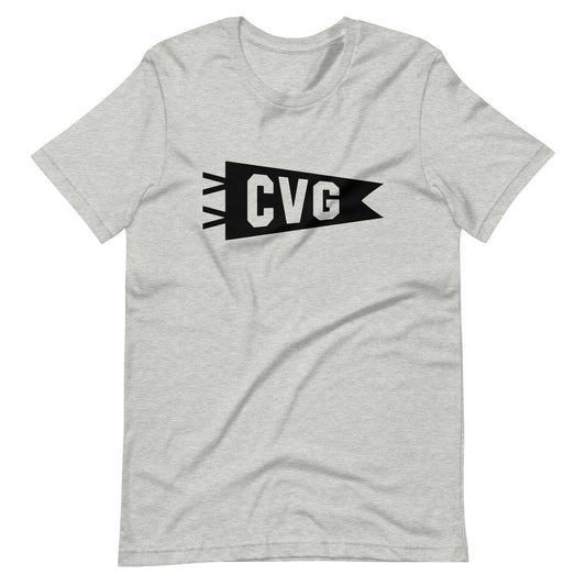 Airport Code T-Shirt - Black Graphic • CVG Cincinnati • YHM Designs - Image 01