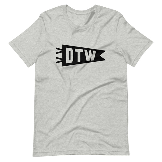 Airport Code T-Shirt - Black Graphic • DTW Detroit • YHM Designs - Image 01