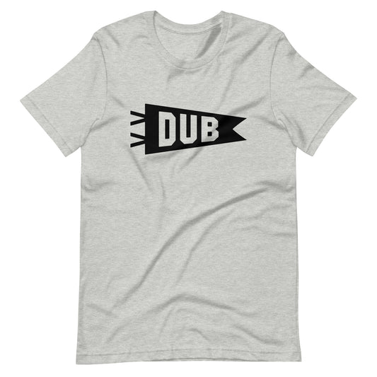 Airport Code T-Shirt - Black Graphic • DUB Dublin • YHM Designs - Image 01
