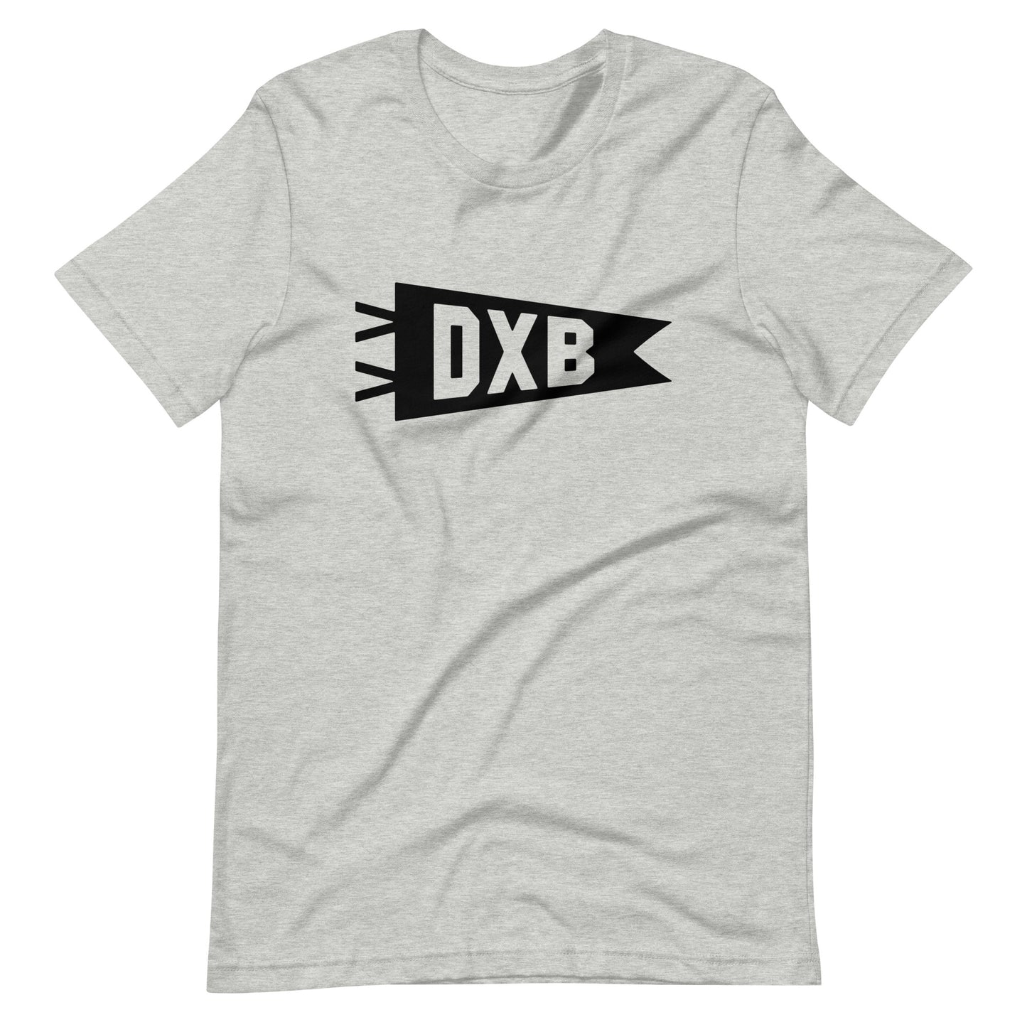 Airport Code T-Shirt - Black Graphic • DXB Dubai • YHM Designs - Image 01