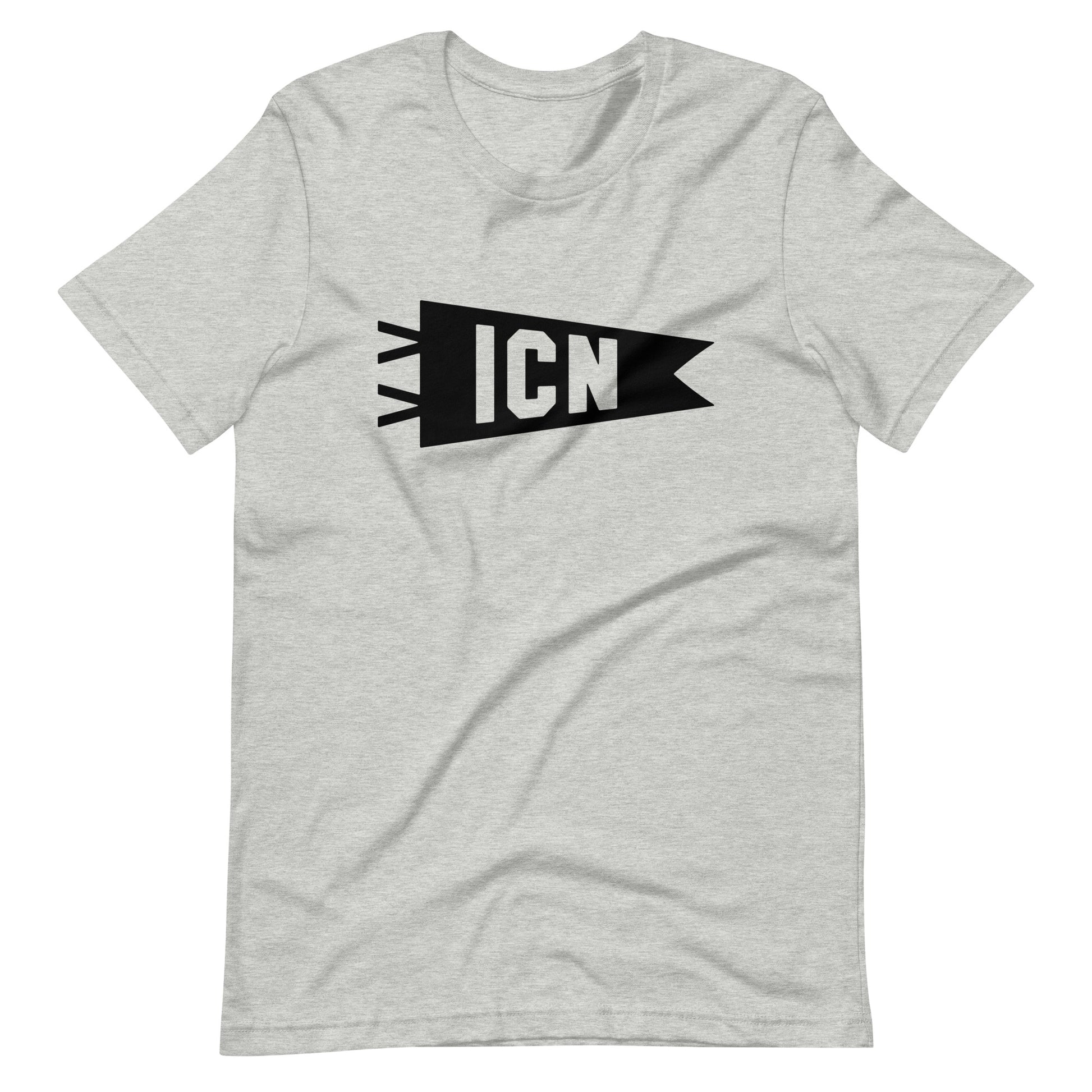 Airport Code T-Shirt - Black Graphic • ICN Seoul • YHM Designs - Image 01