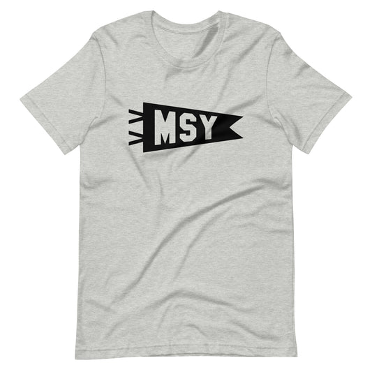 Airport Code T-Shirt - Black Graphic • MSY New Orleans • YHM Designs - Image 01