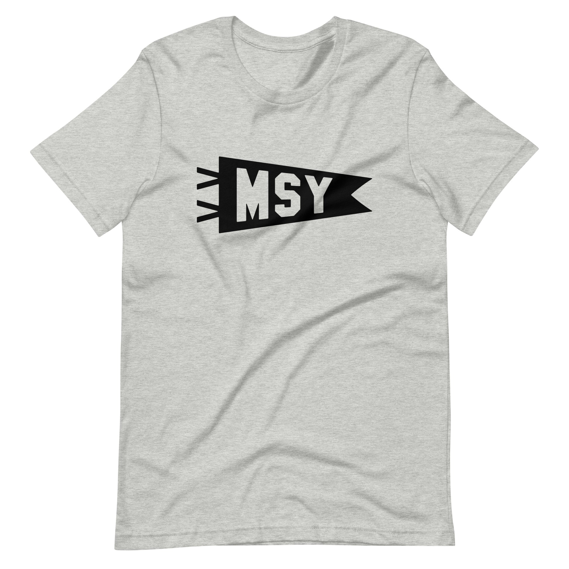 Airport Code T-Shirt - Black Graphic • MSY New Orleans • YHM Designs - Image 01