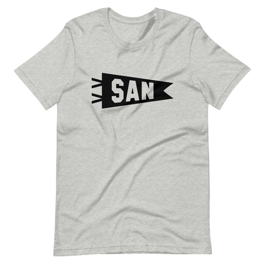 Airport Code T-Shirt - Black Graphic • SAN San Diego • YHM Designs - Image 01