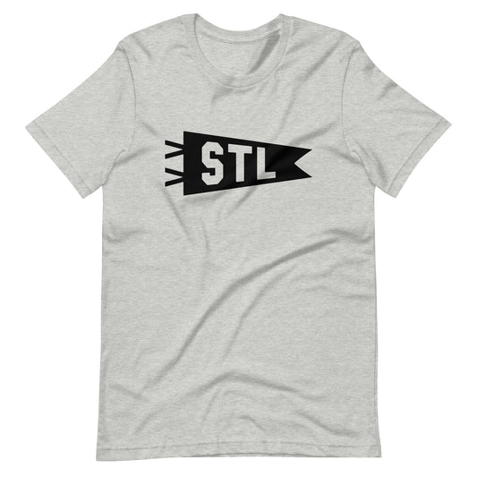 Airport Code T-Shirt - Black Graphic • STL St. Louis • YHM Designs - Image 01