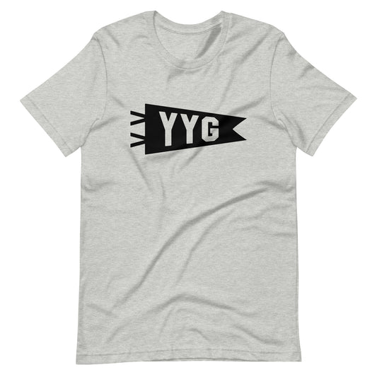 Airport Code T-Shirt - Black Graphic • YYG Charlottetown • YHM Designs - Image 01