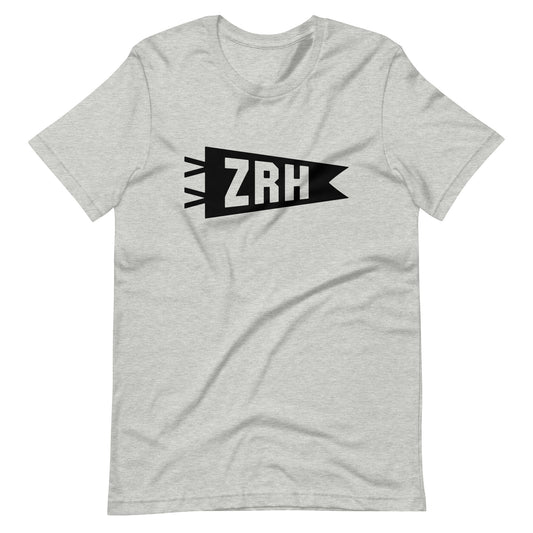 Airport Code T-Shirt - Black Graphic • ZRH Zurich • YHM Designs - Image 01