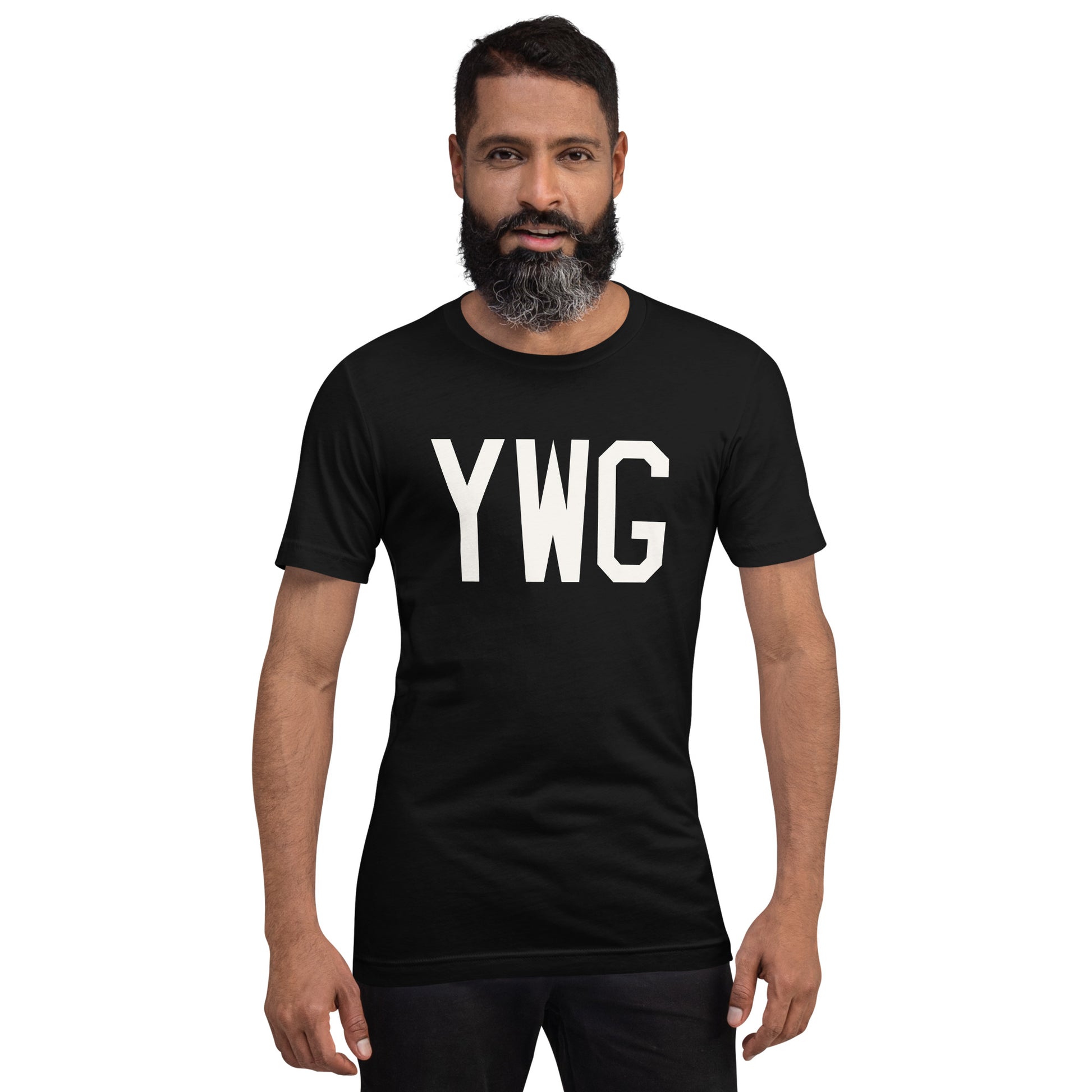 Airport Code T-Shirt - White Graphic • YWG Winnipeg • YHM Designs - Image 07