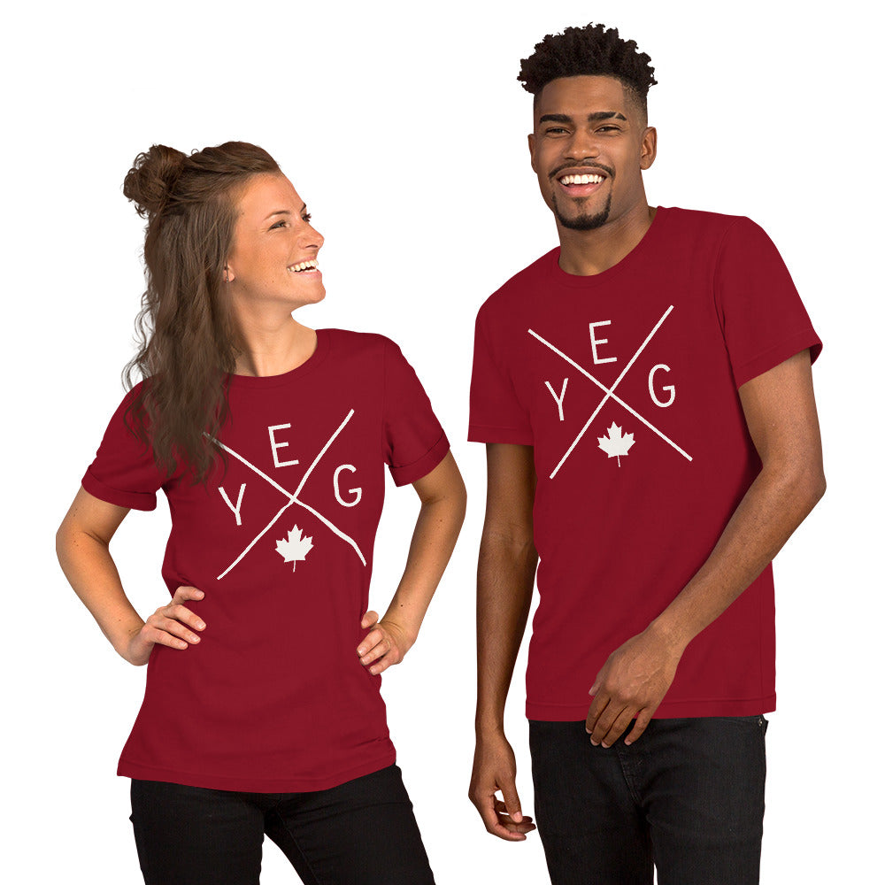 Crossed-X T-Shirt - White Graphic • YEG Edmonton • YHM Designs - Image 06