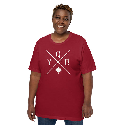Crossed-X T-Shirt - White Graphic • YQB Quebec City • YHM Designs - Image 02