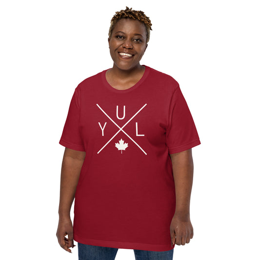 Crossed-X T-Shirt - White Graphic • YUL Montreal • YHM Designs - Image 02