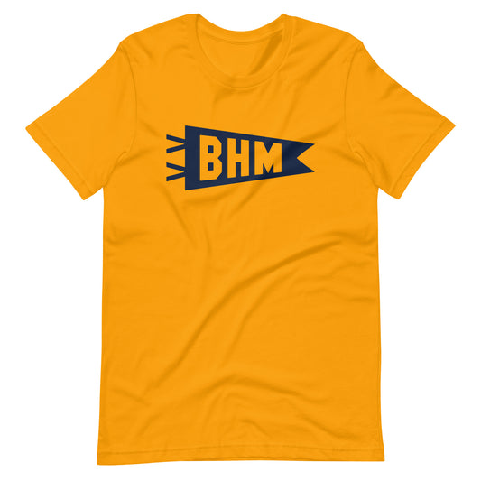 Airport Code T-Shirt - Navy Blue Graphic • BHM Birmingham • YHM Designs - Image 01