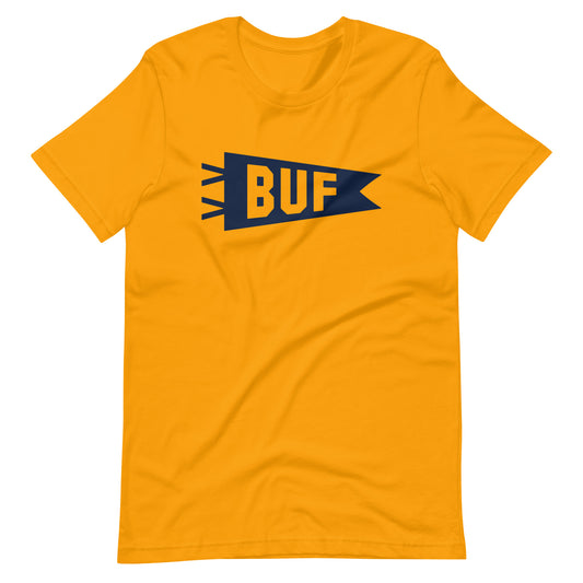 Airport Code T-Shirt - Navy Blue Graphic • BUF Buffalo • YHM Designs - Image 01