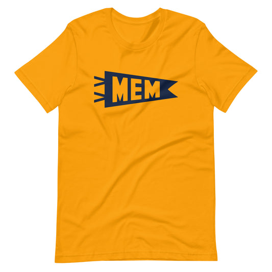 Airport Code T-Shirt - Navy Blue Graphic • MEM Memphis • YHM Designs - Image 01