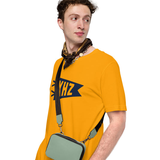Airport Code T-Shirt - Navy Blue Graphic • YHZ Halifax • YHM Designs - Image 02