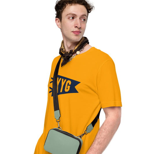 Airport Code T-Shirt - Navy Blue Graphic • YYG Charlottetown • YHM Designs - Image 02