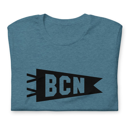 Airport Code T-Shirt - Black Graphic • BCN Barcelona • YHM Designs - Image 02