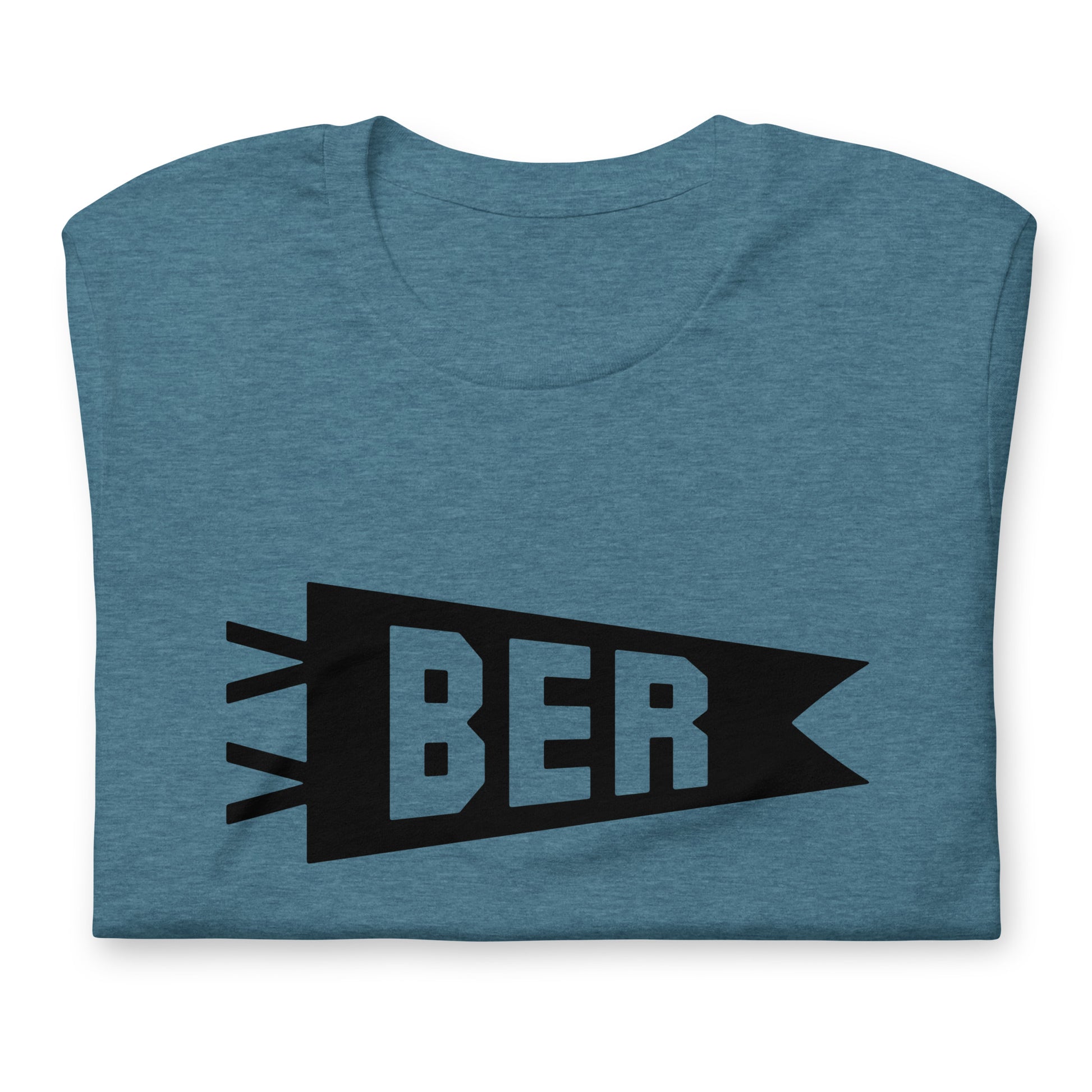 Airport Code T-Shirt - Black Graphic • BER Berlin • YHM Designs - Image 02