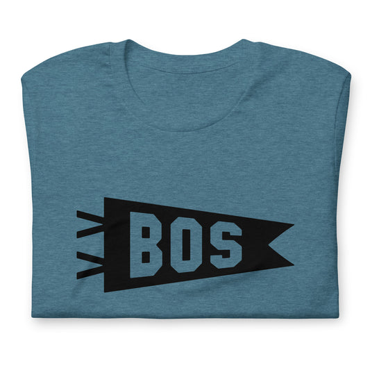 Airport Code T-Shirt - Black Graphic • BOS Boston • YHM Designs - Image 02