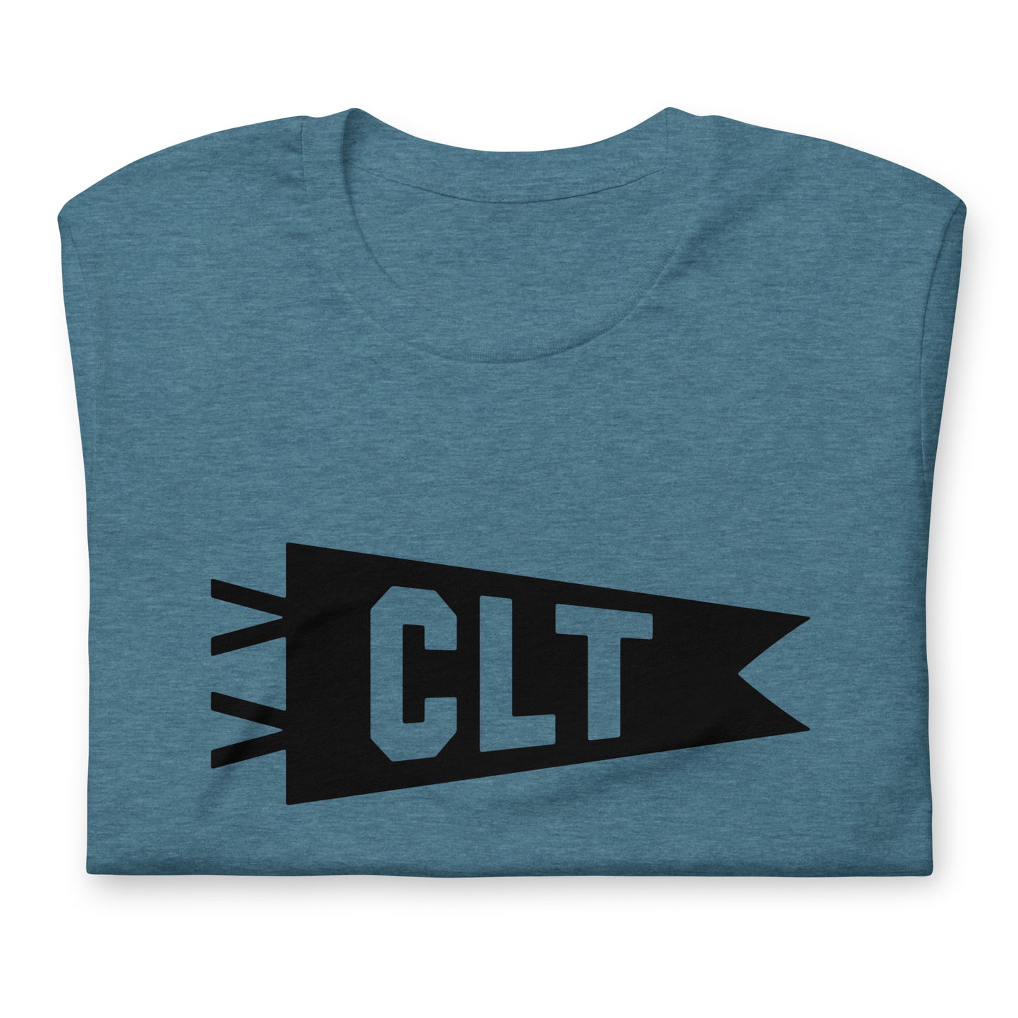 Airport Code T-Shirt - Black Graphic • CLT Charlotte • YHM Designs - Image 02