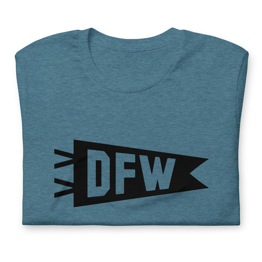 Airport Code T-Shirt - Black Graphic • DFW Dallas • YHM Designs - Image 02