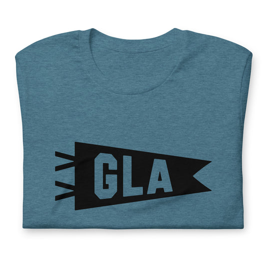Airport Code T-Shirt - Black Graphic • GLA Glasgow • YHM Designs - Image 02