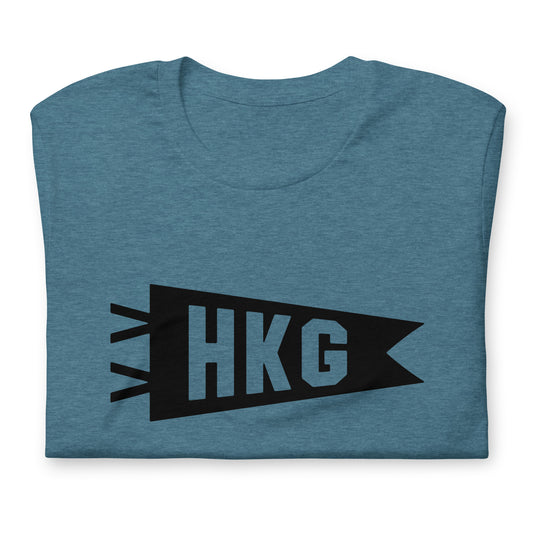 Airport Code T-Shirt - Black Graphic • HKG Hong Kong • YHM Designs - Image 02