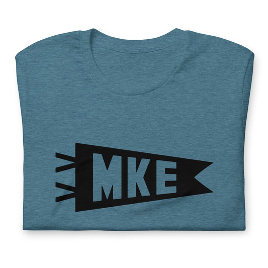 Airport Code T-Shirt - Black Graphic • MKE Milwaukee • YHM Designs - Image 02