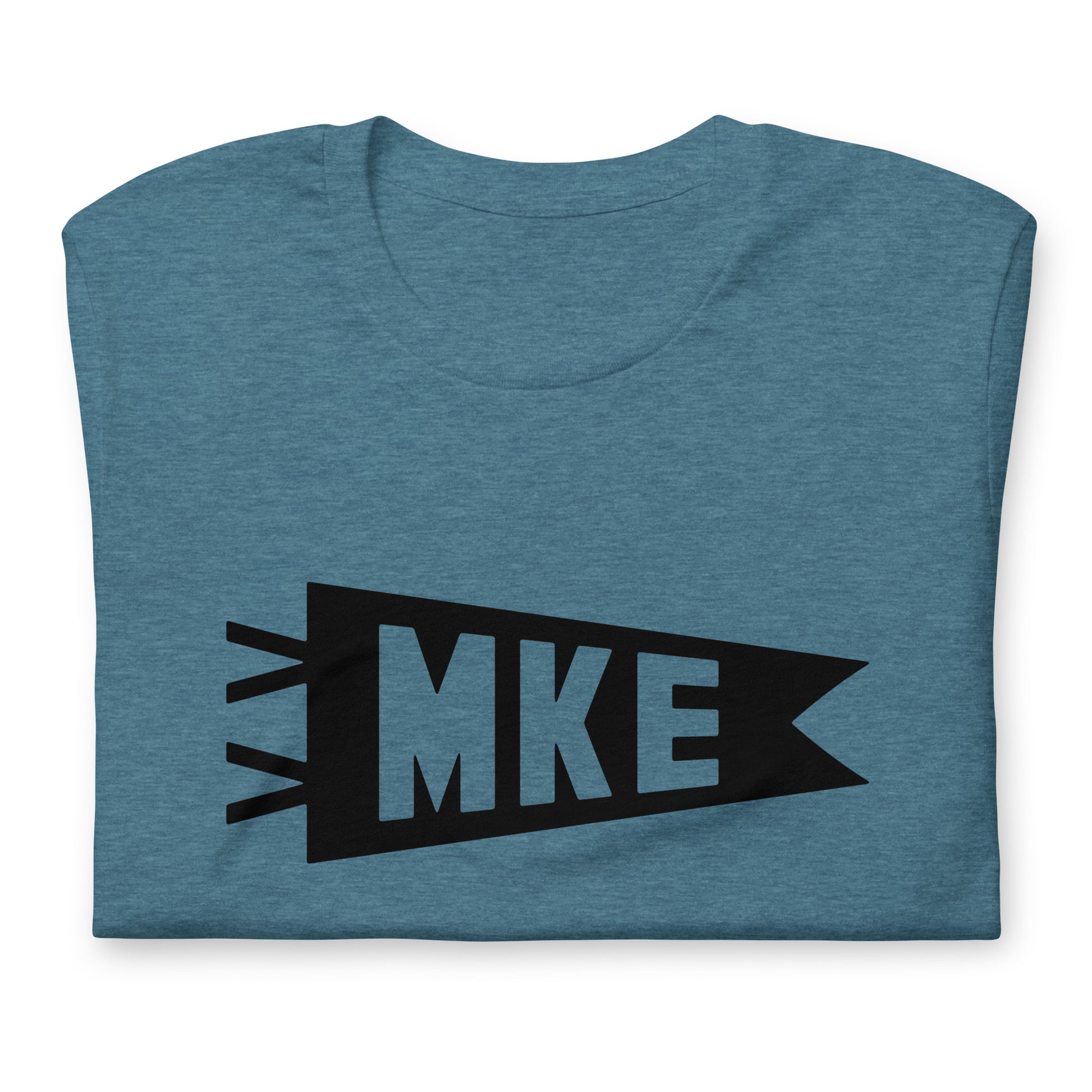Airport Code T-Shirt - Black Graphic • MKE Milwaukee • YHM Designs - Image 02