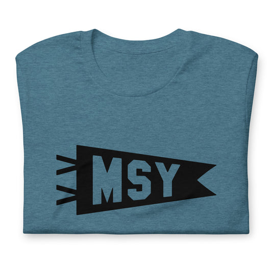 Airport Code T-Shirt - Black Graphic • MSY New Orleans • YHM Designs - Image 02