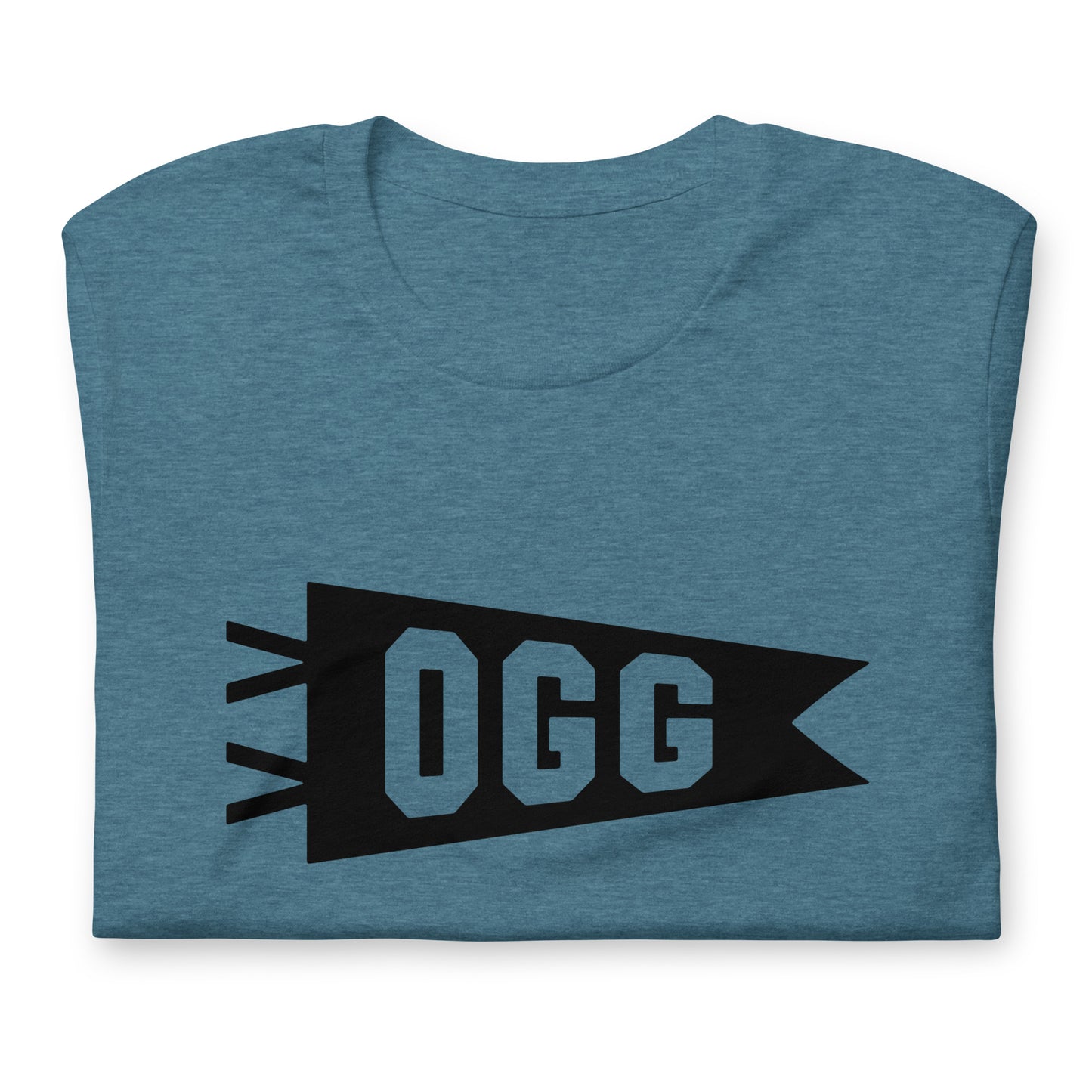 Airport Code T-Shirt - Black Graphic • OGG Maui • YHM Designs - Image 02