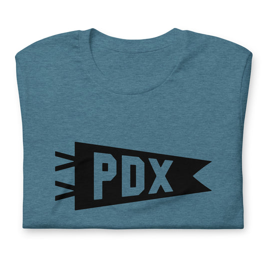 Airport Code T-Shirt - Black Graphic • PDX Portland • YHM Designs - Image 02