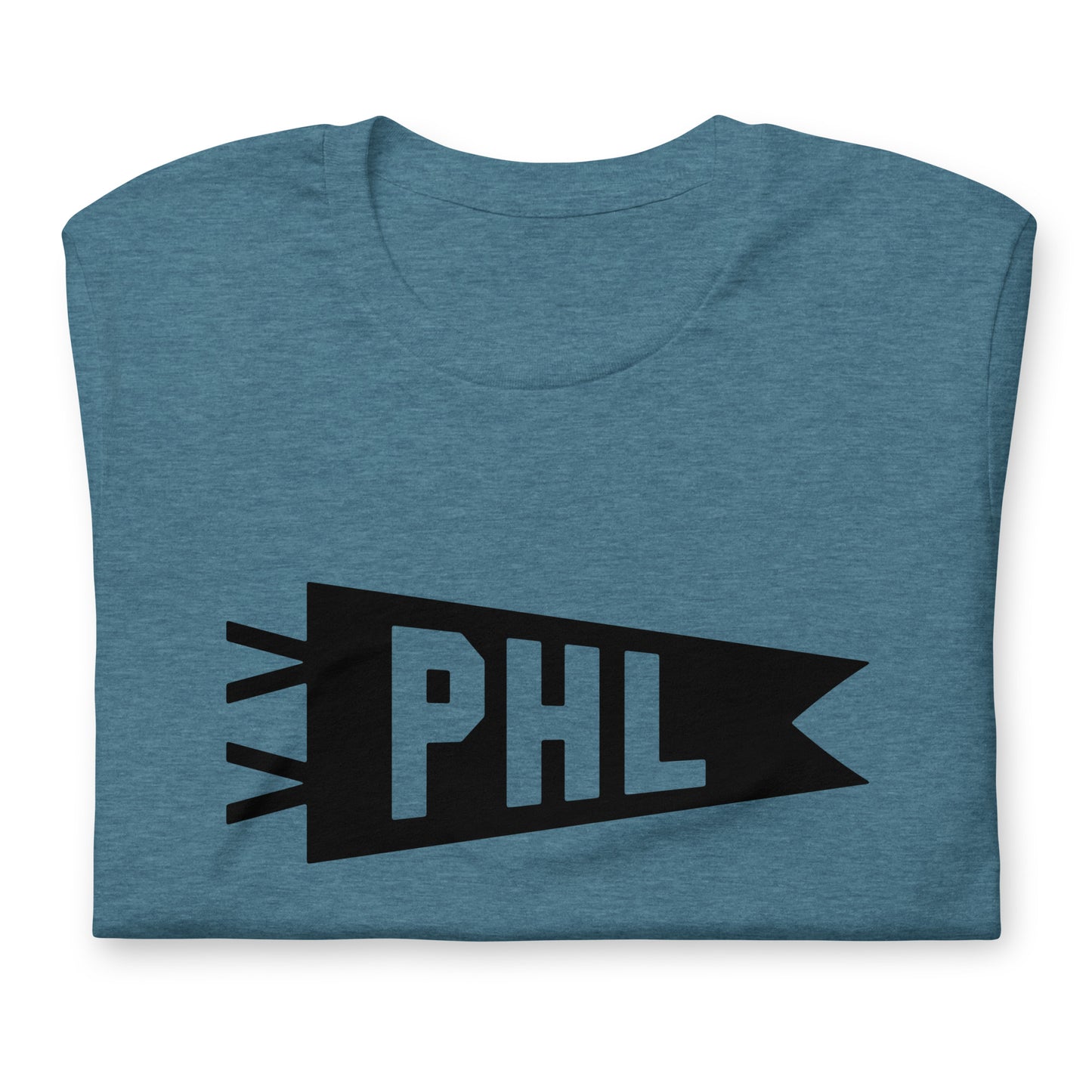 Airport Code T-Shirt - Black Graphic • PHL Philadelphia • YHM Designs - Image 02
