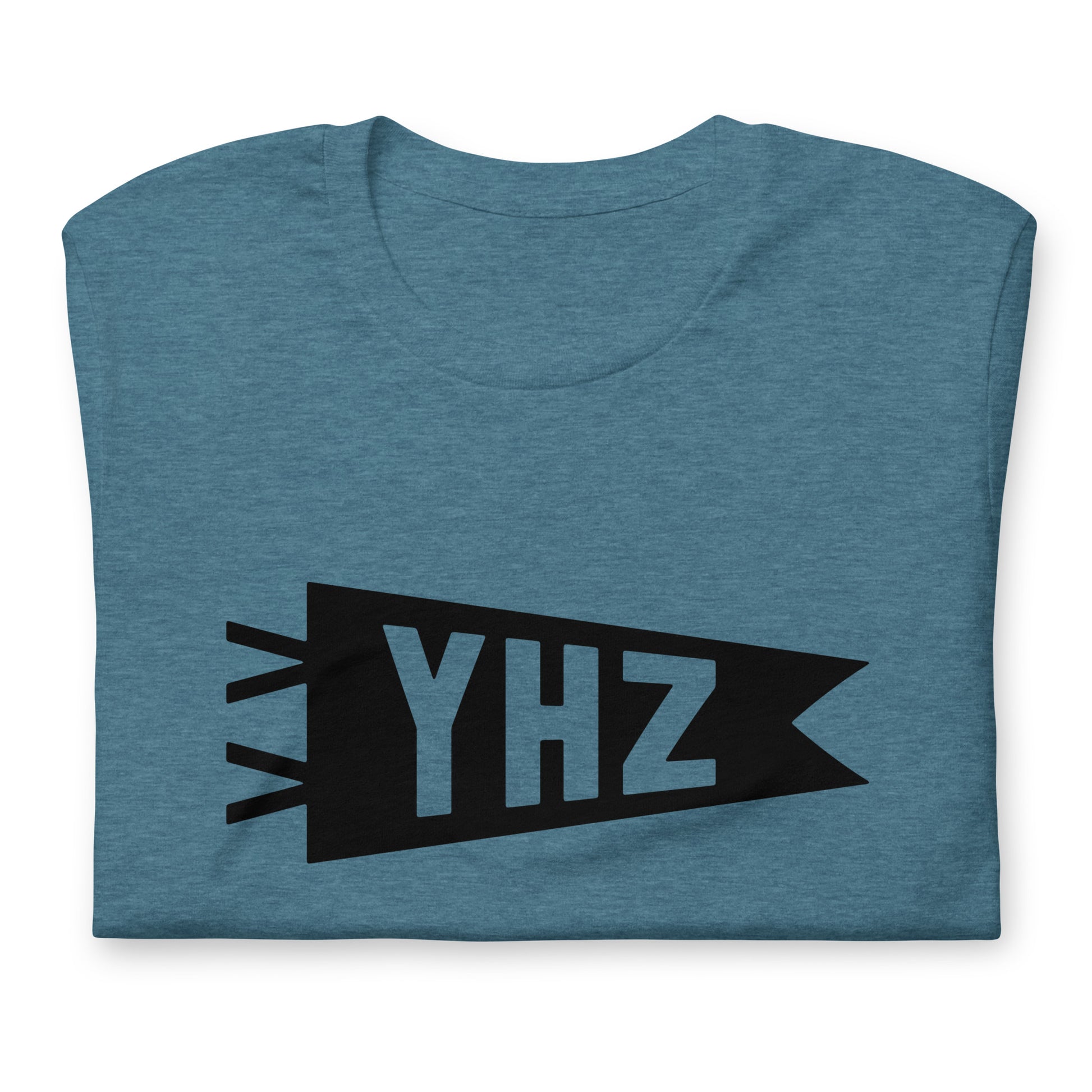 Airport Code T-Shirt - Black Graphic • YHZ Halifax • YHM Designs - Image 02
