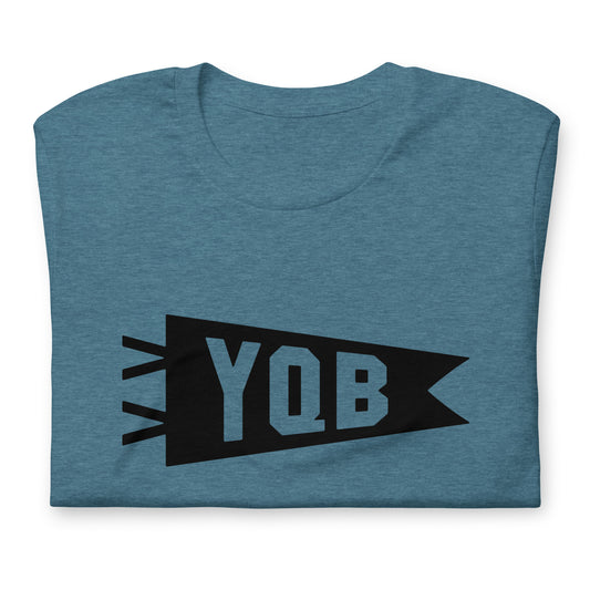 Airport Code T-Shirt - Black Graphic • YQB Quebec City • YHM Designs - Image 02