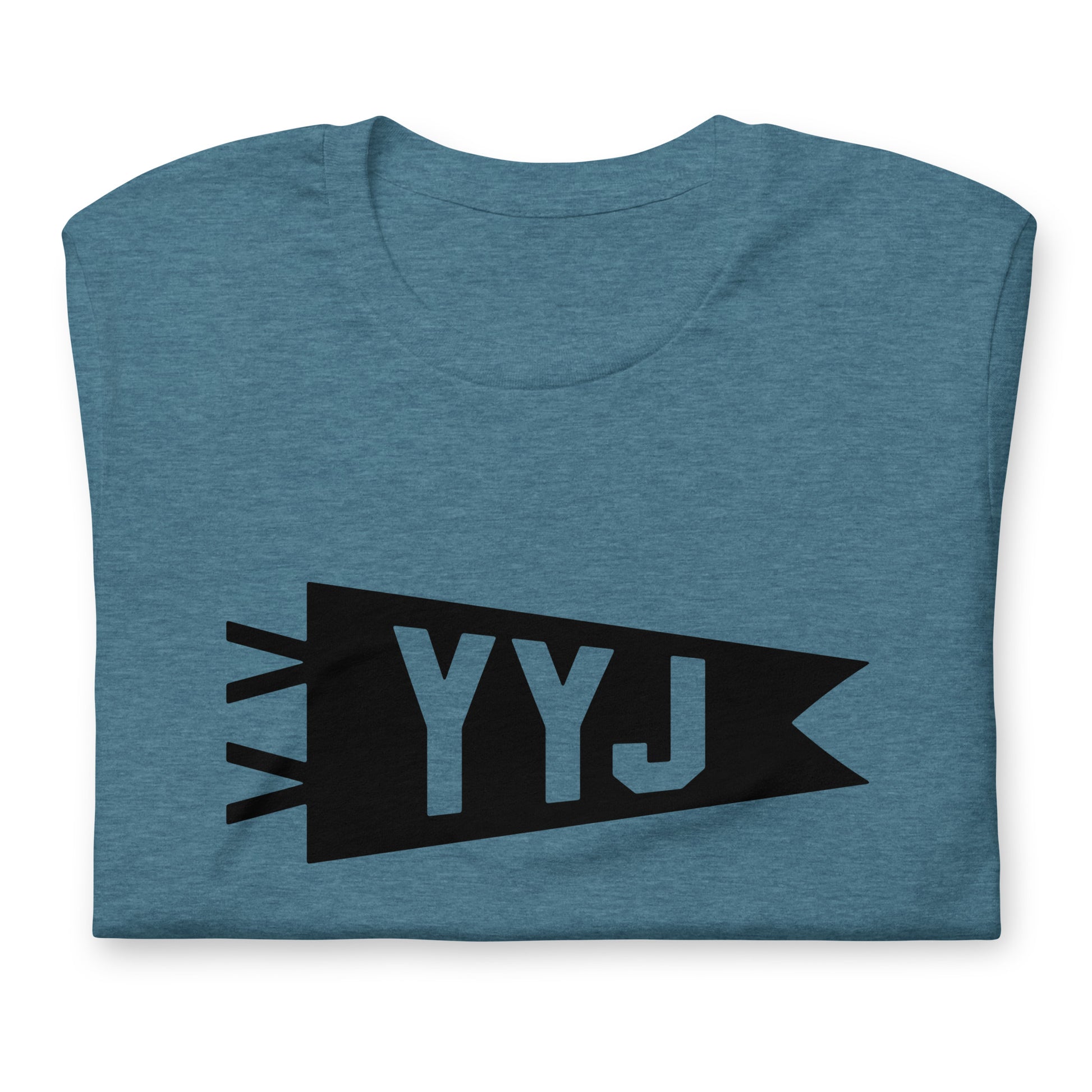 Airport Code T-Shirt - Black Graphic • YYJ Victoria • YHM Designs - Image 02