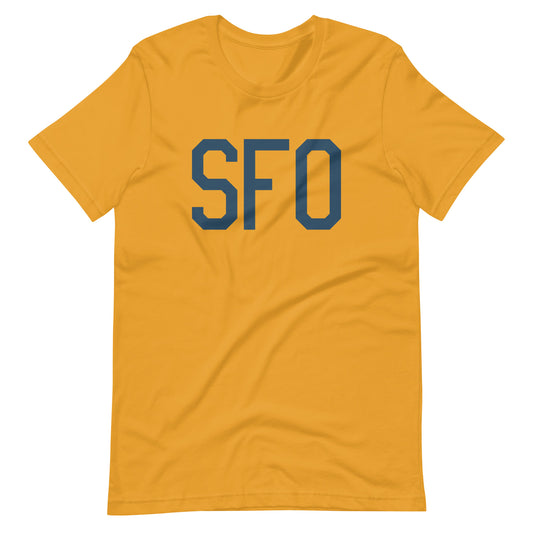 Aviation Lover Unisex T-Shirt - Blue Graphic • SFO San Francisco • YHM Designs - Image 02