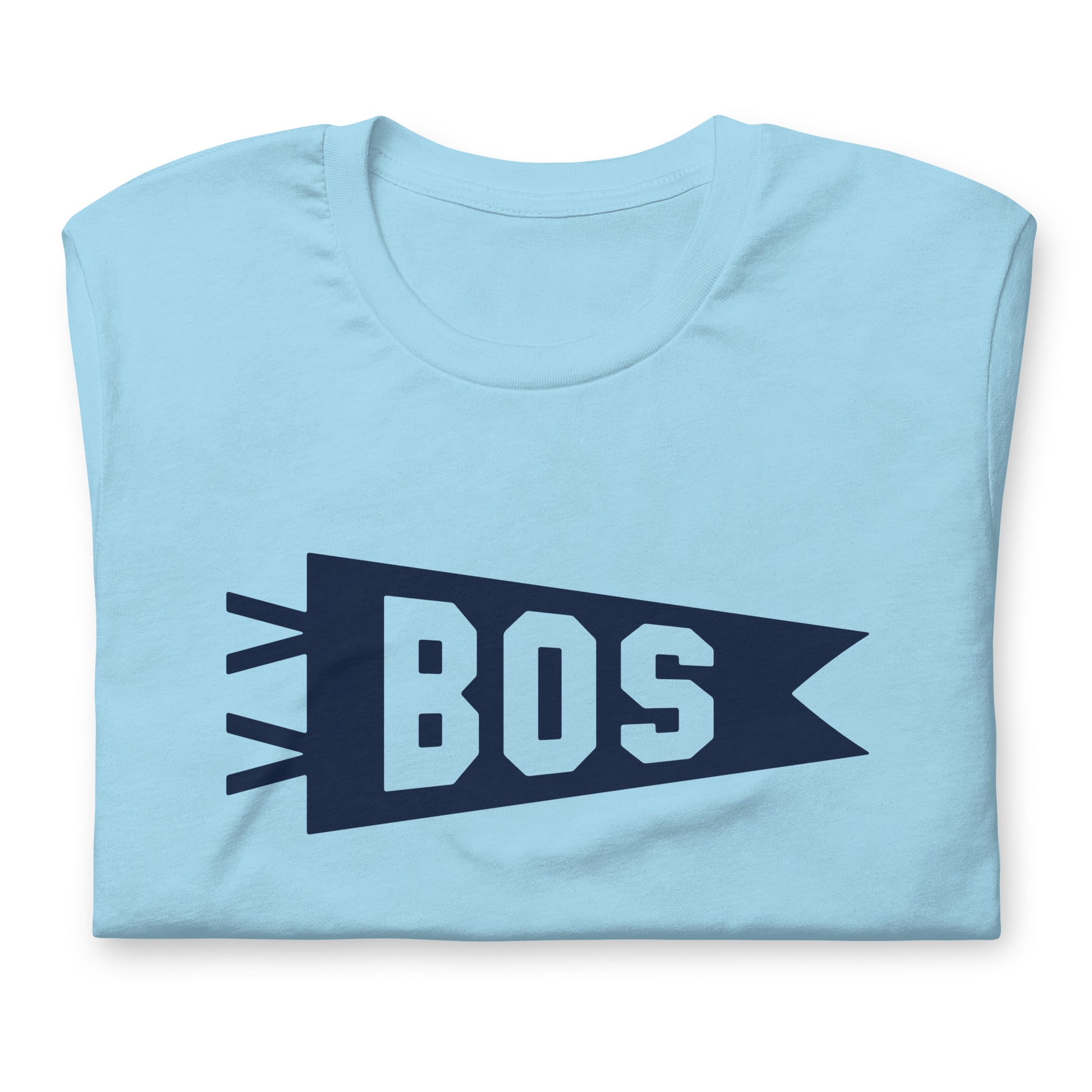 Airport Code T-Shirt - Navy Blue Graphic • BOS Boston • YHM Designs - Image 06