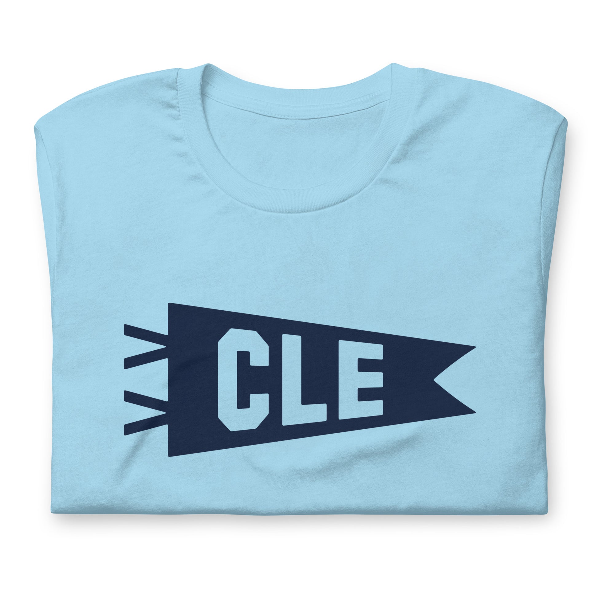 Airport Code T-Shirt - Navy Blue Graphic • CLE Cleveland • YHM Designs - Image 06