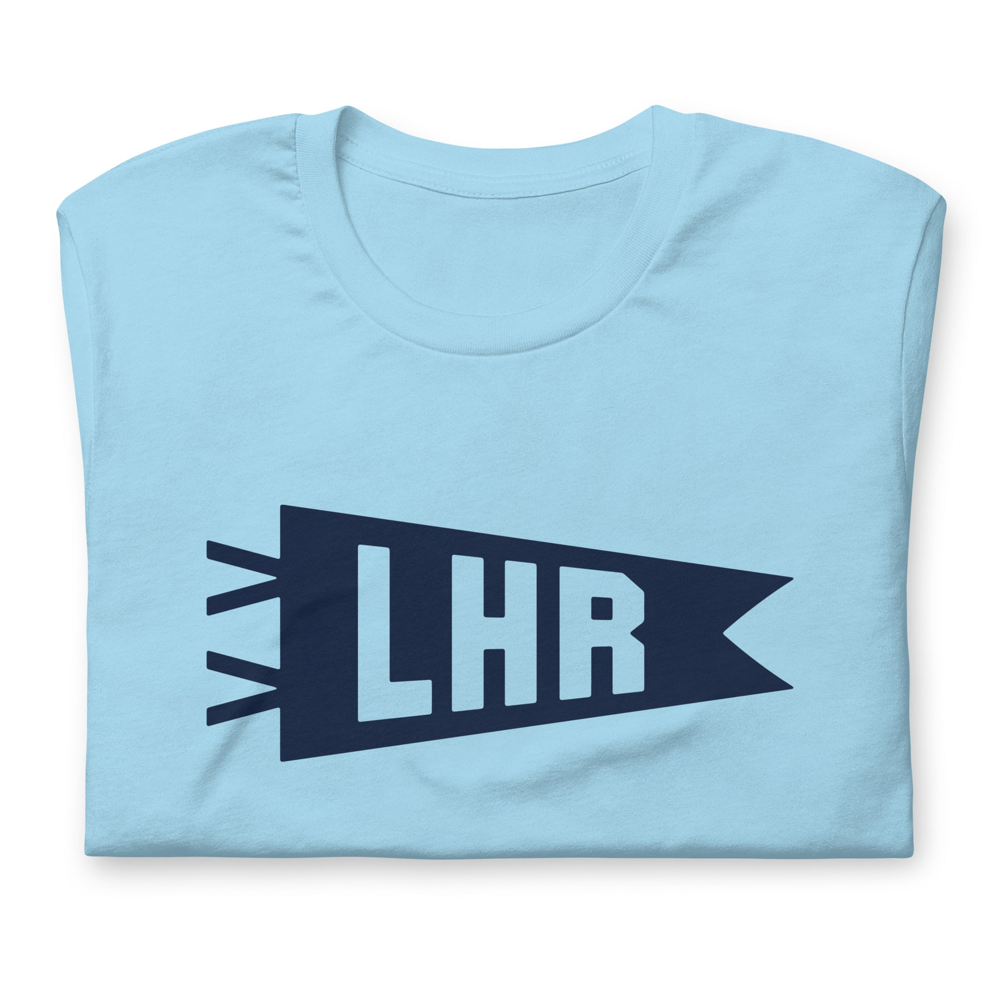 Airport Code T-Shirt - Navy Blue Graphic • LHR London • YHM Designs - Image 06