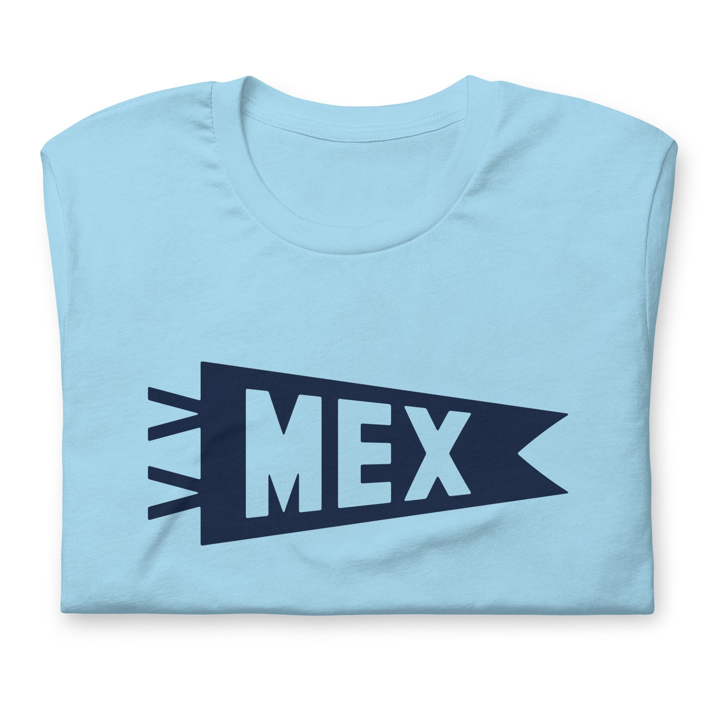 MEX Mexico City Unisex T-Shirt • Banner Design in Navy Blue • YHM Designs - Image 06