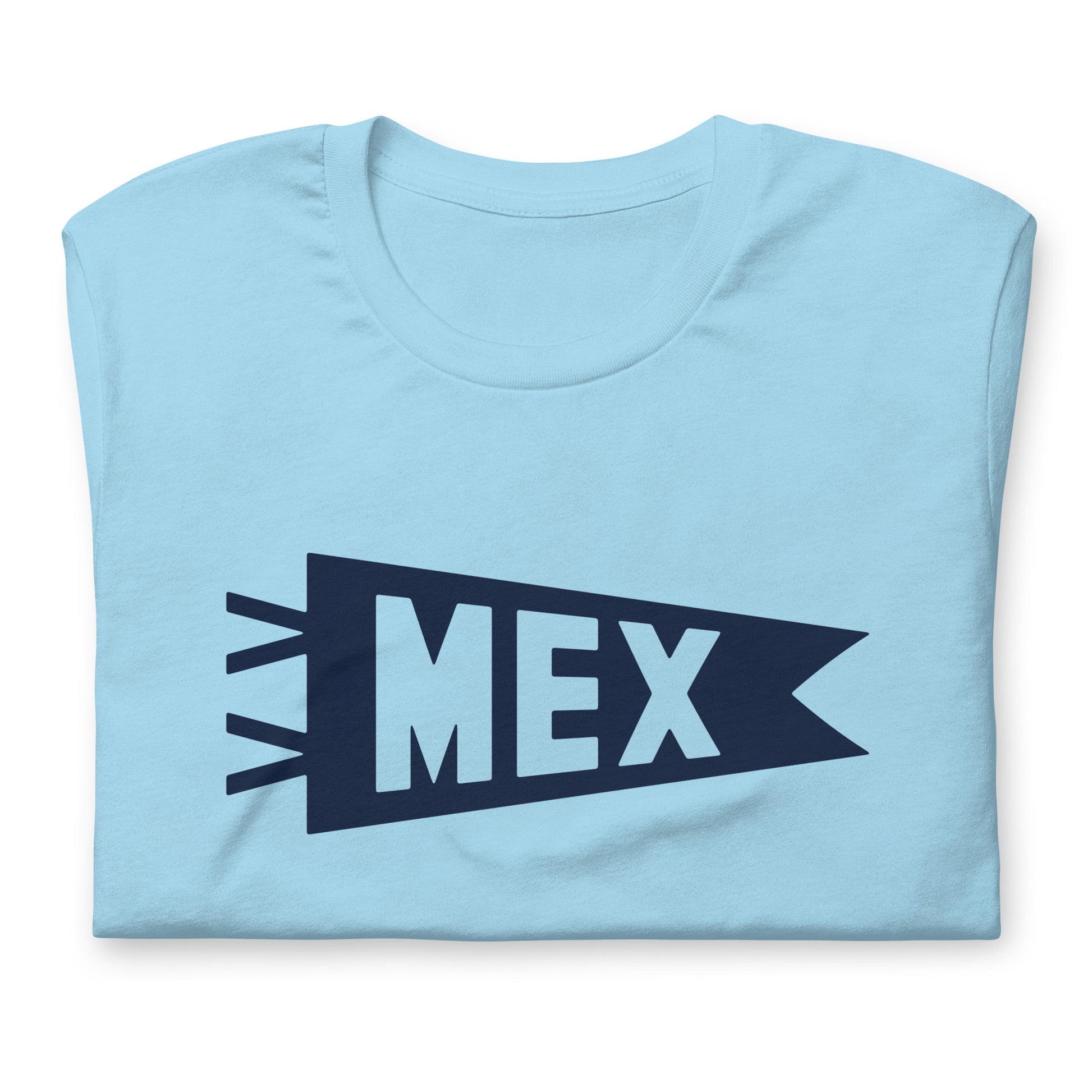MEX Mexico City Unisex T-Shirt • Banner Design in Navy Blue • YHM Designs - Image 06