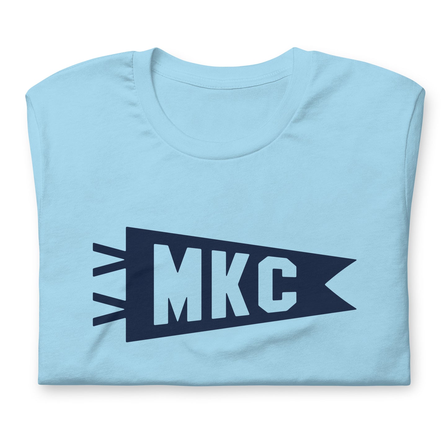 Airport Code T-Shirt - Navy Blue Graphic • MKC Kansas City • YHM Designs - Image 06