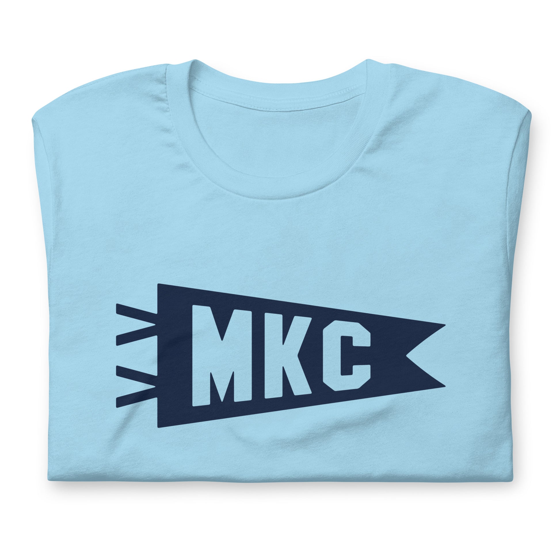 Airport Code T-Shirt - Navy Blue Graphic • MKC Kansas City • YHM Designs - Image 06
